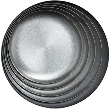 BAILEYU Edelstahl Essteller Servierplatten Grilltabletts für Partys Unzerbrechlich Wiederverwendbar Sushi Platte 5er-Set – Verschiedene Größen Von Klein Bis Groß