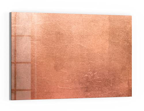 DEQORI Glas-Magnettafel | 60x40 cm groß | Motiv Kupferplatte mit Kratzern | Memo-Board aus Glas | Magnetboard inkl. Magnete, Stift & Tuch für Küche & Büro | Tafel magnetisch & beschreibbar