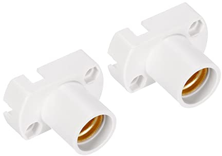 PATIKIL Rosca E12 Mini Bombilla Soporte, 2 Paquete Luz Cuentas Lámpara Bases Zócalo Circuito Electricidad Experimento Iluminación Bricolaje Accesorios, Blanco