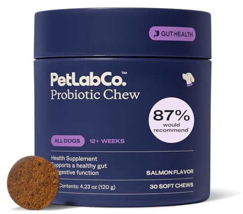 PetLab Co. Probiotics for Dogs, Support Gut Health, Occasional Diarrhea, Digestive Health & Seasonal Allergies - Salmon Flavor - Packaging May Vary - 30 Soft Chews