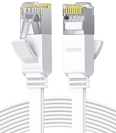 UGREEN Ethernet Cable 18M, Flat RJ45 LAN Gigabit CAT 6 Network Cable, Pure Copper Core High-Speed 1000Mbps for 250Mhz/s Patch Cord Internet Cable for Xbox Switch PS5 PS4 Extender Router Modem