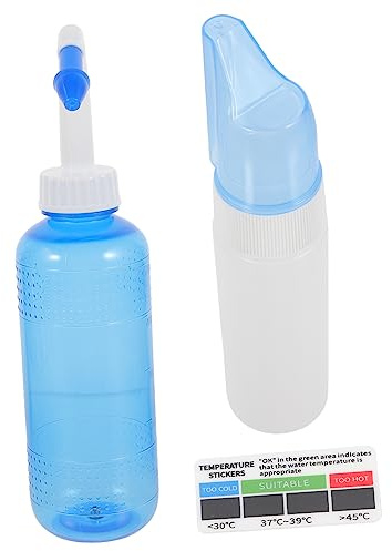 NIYANGLE 1 Juego Lavado Nasal Limpiador De Enjuague Nasal Olla De Enjuague Sinusal Enjuague Nasal Neti Pot Kit De Limpieza De Nariz Enjuague De Irrigación Nasal Adulto Páginas