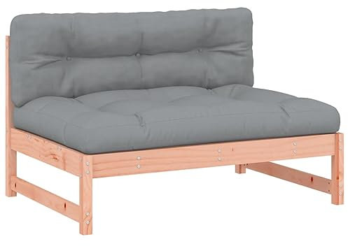vidaXL Mittelsofa, Gartensofa mit Kissen Latten-Design, Modular Holz Sofa für Garten Terrasse, Gartenmöbel Loungemöbel, Massivholz Douglasie