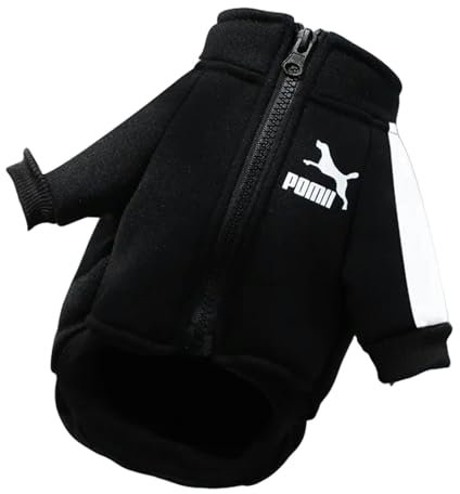 GAGALU Hund Hoodie Baseball Hund Mantel Winter Hundebekleidung für Kleine Medium Hunde Welpen Pet Weste Französische Bulldogge Sweatshirt Chihuahua Kostüm Mops Jacke-Schwarz-M 2.5-4KG
