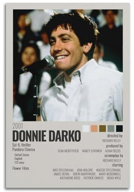 Donnie Darko Filmposter auf Leinwand, Raumdekoration, Poster für Schlafzimmer, Wohnzimmer, Wände, 60 x 90 cm, ungerahmt