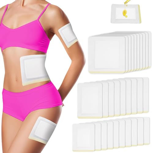 30Pcs Castor Oil Pack Wrap,Anti Oil Leak Self-Adhesive Caster Oil Packs,Organic Cotton Castor Oil Patches,Castor Oil Wrap Castor Oil Pads 3 Sizes,Disposable Castor Oil Pack for Waist,Thighs,and Back.