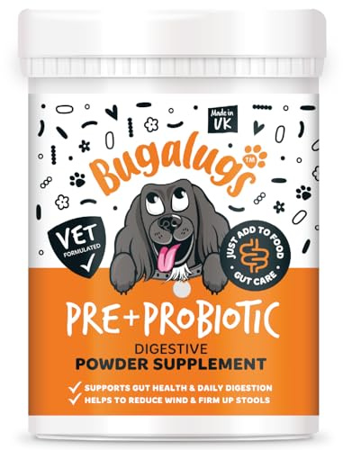 Bugalugs Probiotics For Dogs - Powder, Simple To Add To Food - Complete Daily Digestive Support With Probiotics & Prebiotics For Happy Healthy Dogs (200g)