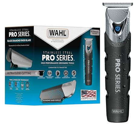 Wahl USA Pro Series Forever BladeTM Stainless Steel Cordless Rechargeable Beard Trimmer for Men with No Slip Grip & USB Charge – Model 3026017