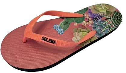 Solema Slip-on Plage Piscine Mode Tongs Slide Sandales Pantoufles Chaussures, Femme, Fleurs roses, EU 39