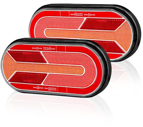 Yuanjoy 2 Stück LED Anhängerleuchten, Universal Superhelles Rückleuchten, 12/24V IP67 Wasserdicht Rückleuchten Anhänger für Anhänger, LKW, Wohnwagen, Van, Traktor