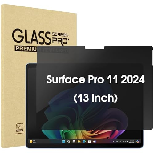 ProCase Privacy Schutzglas für Microsoft Surface 13 Zoll Pro11, Anti-Spy Screen Protector 9H Gehärtetes Glas Sichtschutz für 13 Surface Pro 11 2024, Blickschutz Display Schutz Folie