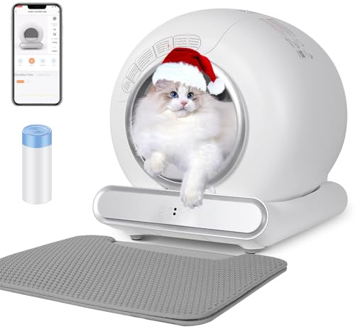 Selbstreinigende Katzentoilette, 65L Katzenklo Selbstreinigend,App-Steuerung/Breite Öffnung/Großer Raum/Niedriger Einstieg, Selbstreiniges Katzenklo, Automatische Elektrisches Katzenklo