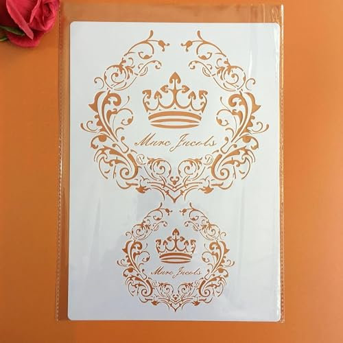 Schablonen zum Basteln, wiederverwendbar, A4, 29 x 21 cm, Kronen-Blumenschablonen zum Malen auf Holz, Wand, Fliesen, Möbel, Stein, Leinwand, Stoff, DIY-Kunstprojekte