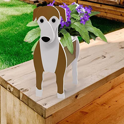 Niedlicher Pflanztopf mit Hundemotiv, PVC-Blumentöpfe in Tierform, für den Innen- und Außenbereich, Gartendeko, Pflanzgefäße für Sukkulenten, Aufbewahrungsbehälter, Pflanzgefäße für Hunde mit Abf