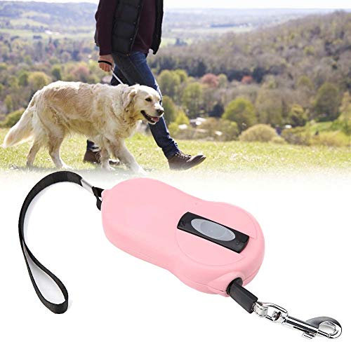 Einziehbare Hundeleine, Katzenleine, 2 Meter, Hundeleine, Hundeleine, Robuste Haustierleine mit Reflektierendem Nylonband für Kleine, Mittelgroße und Große Hunde (PINK)