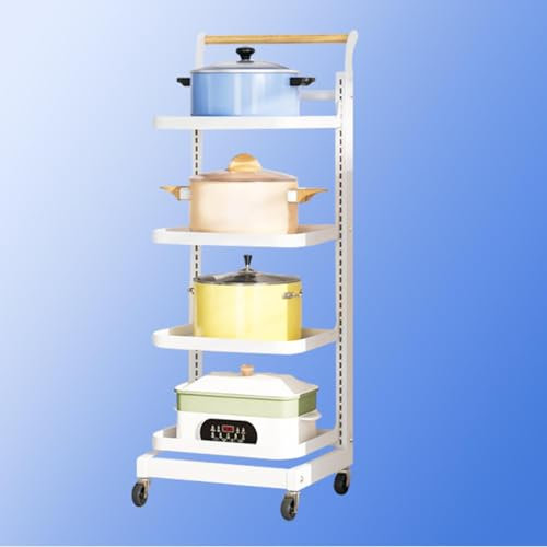 Space-Saving Kitchen Organizer For Cupboard - Pan Rack Pot Lid Holder With Microwave Shelf Sauce Stand In And Black Storage Solution