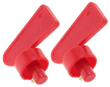Interruttore di Scollegamento Batteria Rosso in Plastico 2pezzi | Chiave per Batteria Auto, Chiave Interruttore Batteria, Stacca Batteria X Auto per Controllo Versatile