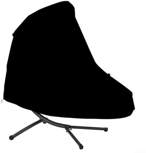Hasaller Copertura per mobili da esterno, in tessuto Oxford 210D, protezione impermeabile per sedia a sdraio sospesa, con ombrellone, per patio, giardino, terrazza, sedia a dondolo nera, 185 x 116 x