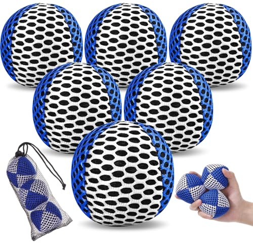Soulchen 6 Packs Juggling Balls Set for Beginners Juggling Bean Bags Durable Juggle Ball Kit for Beginners and Professionals (White Blue)