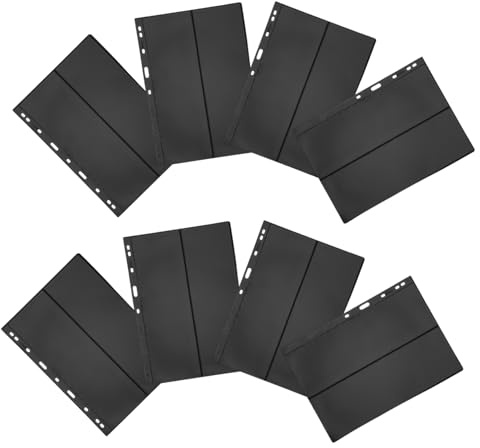 Alipis 10 pièces Pages Album pour Timbres Double Face à Fond Noir Feuilles Intercalaire pour Collectionneurs Classeur Neuf Rangement pour Timbres et Cartes Postales