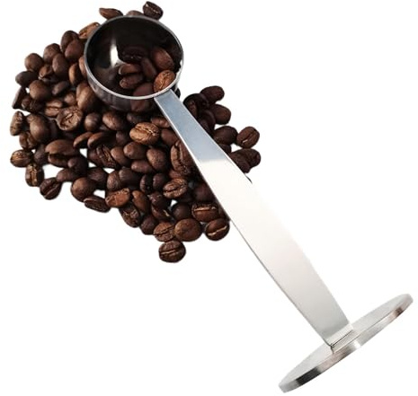 For Use, 2 in 1 Multifunctional Tamper with Measuring Cup - Stainless Steel Ground Spoon for K Cups Teaspoon