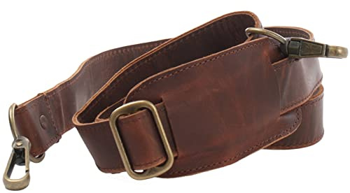 LECONI breiter Trageriemen Echt Leder Schulterriemen breiter Schultergurt für Taschen Umhängegurt längenverstellbar 3,5x150cm LEC-R3