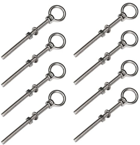 PRIOstahl Tornillo de ojo 641_8, tuerca anular, acero inoxidable V4A, M8 x 100 (8 unidades)