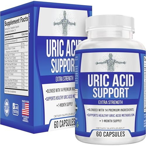 Uric Acid 14-in-1 Support Supplement | 1-Month Supply | Uric Acid Health Supplements | 60 Capsules