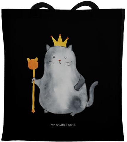 Mr. & Mrs. Panda Laptoptasche Katze König - Geschenk, Shopping Tasche, Katzen, Wohnung, Tote Bag, Krone, Uni, Strandtasche, Königlich, Tüte, Cat