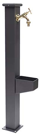 Fonderia Bongiovanni | Fontana a Colonna | Modello Itaca | per Casa Giardino | con Impianto Idrico | con Rubinetto Ottone Lucido | Fontana Colonna da Giardino Esterno | Fontana da giardino esterno