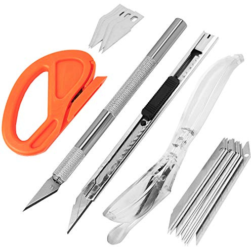 CARTINTS Vinyl Wrap Knife Set Window Film Cutter Knife Craft Knife Multi-Use Utility Blade, 4 Kinds of Cutting Tools