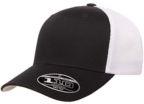 Flexfit Melange Stretch Mesh Cap für Herren, Schwarz/Weiß, XX-Large