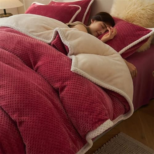 Sabanas Coralina 150x200-Juego con Funda De EdredóN-Funda NóRdica De Franela, Ropa De Cama Gruesa, CáLida Y Suave para La Piel En Invierno, Manta Disponible En Todas Las Estaciones