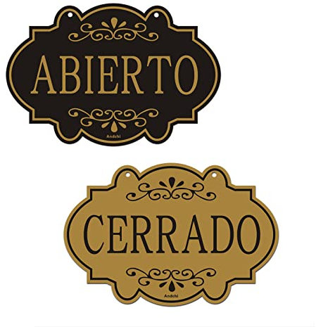 Andchi Abierto & Cerrado Letrero de puerta colgante, Cartel para Puerta con Puntas de Doble Cara, Acrílico de 3mm, no Destiñe (Acrílico 30 * 20)