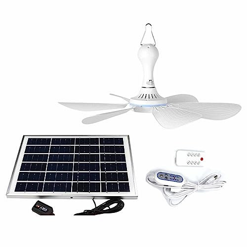 CURBX Ventilatore da Soffitto Esterno,Ventilatore Ricaricabile da 6/10w per Interni,Mini Ventilatore A velocità Regolabile, ABS 6 Pale del Ventilatore Plug-in Basso Rumore con Gancio Adatto