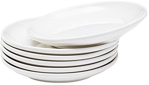 Vikko Dinner Plate, Set of 6 White Plates, Ceramic Dinner Plates Set, Stackable 12 Inch Extra Large Dinner Plates for Every Day and Special Occasion, Restaurant Style, Dishwasher Safe, Microwave Safe
