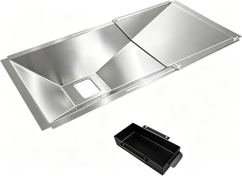 SearCook Universal Grease Tray with Catch Pan for Dyna Glo, Nexgrill, Charbroil, Kenmore, Grill Master, Backyard, Uniflame, Expert Gas Grill, Adjustable Drip Pan for Most 3/4/5 Burner Grills