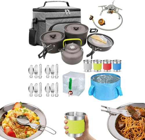 CENMOO Camping- - und Pfannenset, Outdoor-Camping-Kochgeschirr