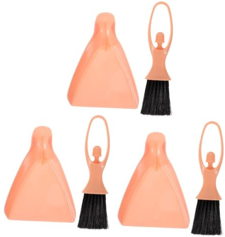POPETPOP 3sets Efficient Cleaning Accessory Hand Broom and Dustpan for Hamster Cages
