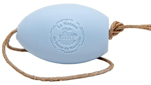 La Maison du Savon de Marseille Savon de Marseille – französische Seife an einem Seil – natürliche und umweltfreundliche Handwäsche – hergestellt mit Bio-Arganöl – Lotusblumen-Duft – 270 g Riegel