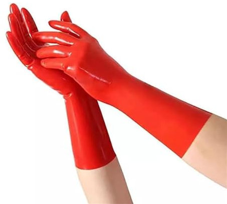 SMGZC Latex Handschuhe Rot Naturlatex Kautschuk Handschuhe Bekleidungszubehör Aus Latex,Unisex Latex Gloves (M)