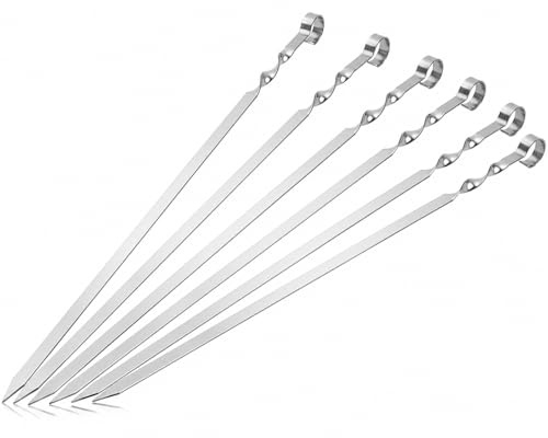 Schaschlikaufsatz Grillspieße Spießaufsatz Spießhalter Gestell für Gasgrill/Kohlegrill mit Schaschlikspießen Edelstahl 353mm 550mm 600mm 650mm 700mm (30 Stk. Schaschlikspieße 50 cm Länge)
