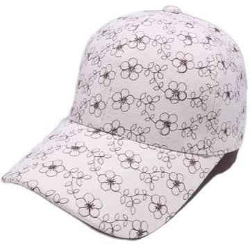 YIHANSS Sonnenhut Schirmmütze mit bestickter Blume, Damen-Baseballmütze, lässig, literarischer Sonnenschutz, Sonnenhut, Vier-Jahreszeiten-Hut, Strandhut (Farbe: B, Größe