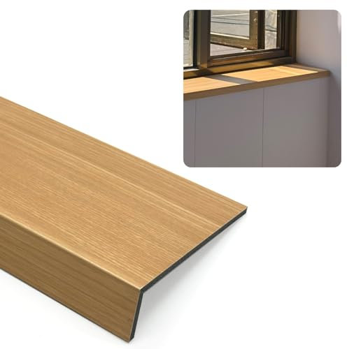 Fensterbank Fensterbankabdeckung mit Eichenmaserung, Wasserdichte Abdeckplatte für Fensterbänke zu Hause, Abdeckung für Fensterbänke in Hotels / Büros zur Renovierung von Fensterbänken(180x25cm/70.9x9