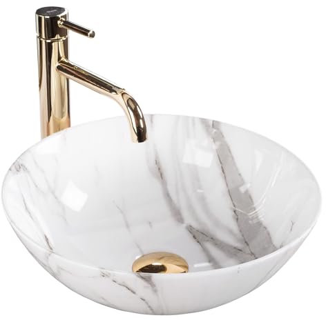 Lavabo Sobre Encimera Rea Stella Shiny Aiax Blanco