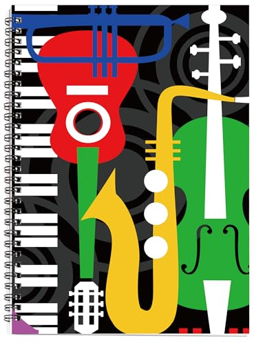 MAXCURY Blank Sheet Music Composition Manuscript Staff Paper Art Music Notebook Black 100 Pages 26x19cm (Music Machine)