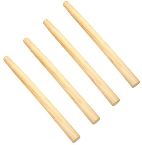 CAXUSD 4pcs Wood Handle Replacement for Garden Tools Non-skid Wooden Handle Grip for Woodworking Tools and Accessories Easy to Install for Weeds Removing