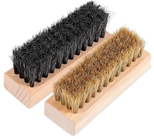 JEWEDECO 2pcs Shoe Brush Boot Polish Brush Cleaning Buffing Cloth for Leather Shoes Boots Comfortable Grip