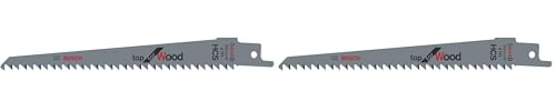 Bosch Professional 2x Reciprocating Saw Blade S 644 D Top for Wood (for Construction Timber, Chipboard, MDF, 150 x 19 x 1,25 mm, Accessories for Reciprocating Saws) (Pack of 2)