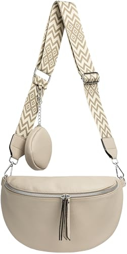 Caspar TS1076 stylische große XL Damen Crossbody Bag Bauchtasche